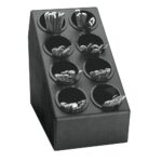 Organizador de cubiertos y condimentos Dispense-Rite CTSH-8BT 8 compartimentos poliestireno negro
