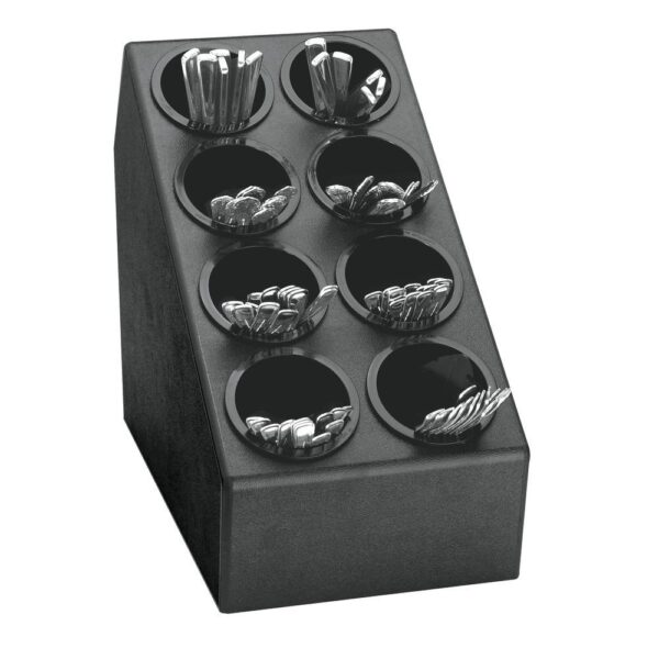 Organizador de cubiertos y condimentos Dispense-Rite CTSH-8BT 8 compartimentos poliestireno negro