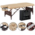 Master Massage - Mesa de masaje portátil Del Ray Pro de 30 pulgadas, color arena, lujosa con cojín de espuma de 3 pulgad