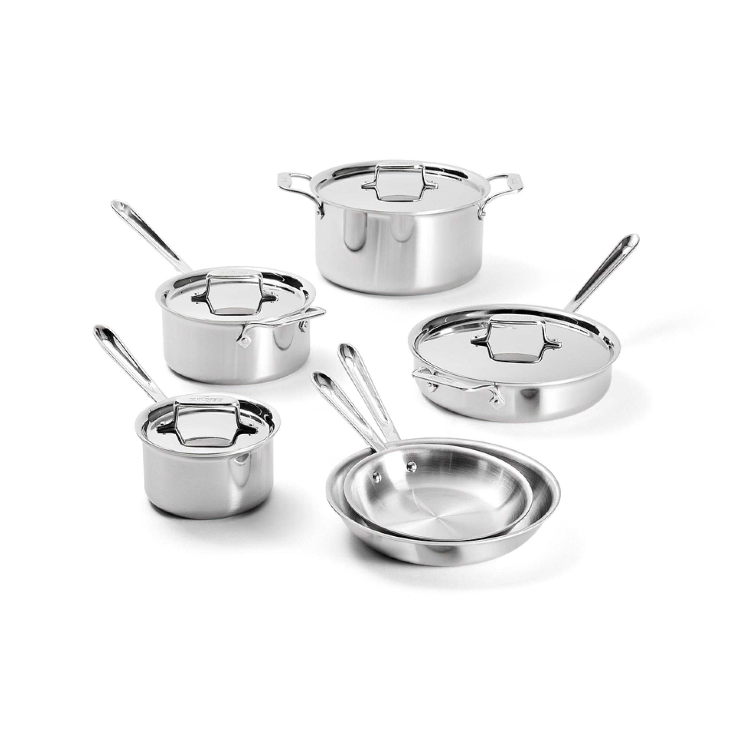 Version 1.0.0 Bateria de Cocina All Clad Groupe SEB BD005705 11644896683 de Acero Inoxidable Cepillado D5 de 5 Capas Set de 5 Piezas P