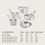 Bateria de Cocina All Clad Groupe SEB BD005705 11644896683 de Acero Inoxidable Cepillado D5 de 5 Capas Set de 5 Piezas P