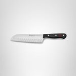 WÜSTHOF Gourmet - Cuchillo Santoku de borde hueco de 7 pulgadas, color negro