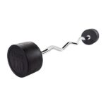 Body-Solid Barras de Curl Fijas con Revestimiento de Goma - Barra con Peso para Ejercicios de Levantamiento de Pesas, Cu