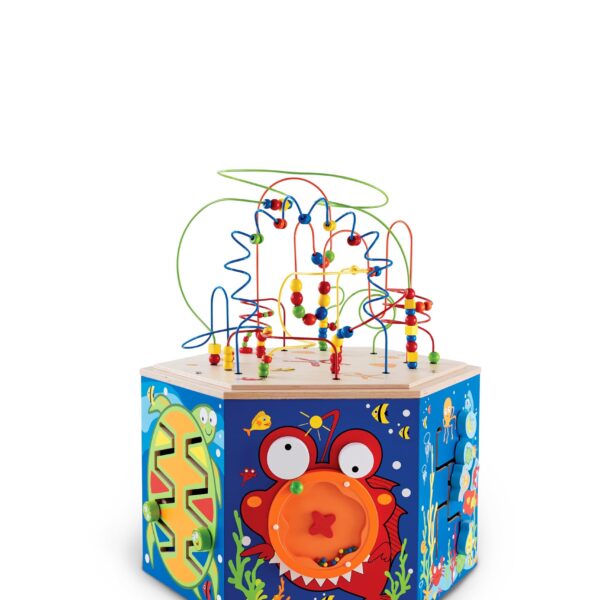 Hape Mesa de centro de actividades de madera de arrecife de coral L: 25.7, W: 29.7, H: 35 pulgadas
