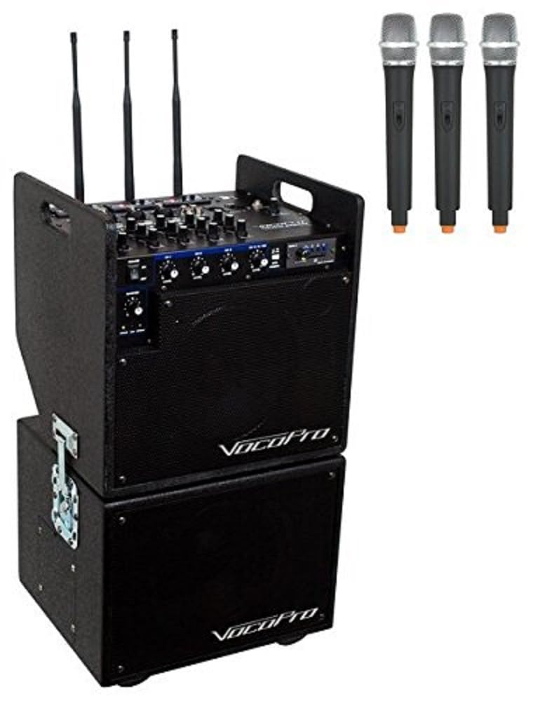 VocoPro Mobileman 2 Sistema de PA alimentado por batería con subwoofer