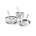 Batería de cocina de acero inoxidable Groupe SEB All Clad D5 11644896638 de 5 capas 5 piezas plateado apto para inducció