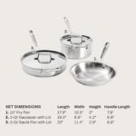 Batería de cocina de acero inoxidable Groupe SEB All Clad D5 11644896638 de 5 capas 5 piezas plateado apto para inducció