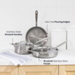Batería de cocina de acero inoxidable Groupe SEB All Clad D5 11644896638 de 5 capas 5 piezas plateado apto para inducció