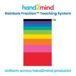 hand2mind Azulejos de fracción de arco iris de plástico, materiales matemáticos Montessori, manipuladores de fracciones,