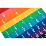 hand2mind Azulejos de fracción de arco iris de plástico, materiales matemáticos Montessori, manipuladores de fracciones,