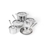 Batería de cocina de acero inoxidable All Clad D3 11644502775 juego de ollas y sartenes de 3 capas 10 piezas apto para i