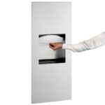 Dispensador de toallas de papel empotrable con receptáculo de residuos Bobrick 36903 acero inoxidable 300 toallas multip