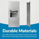 Dispensador de toallas de papel empotrable con receptáculo de residuos Bobrick 36903 acero inoxidable 300 toallas multip