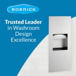 Dispensador de toallas de papel empotrable con receptáculo de residuos Bobrick 36903 acero inoxidable 300 toallas multip