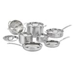 Batería de cocina Cuisinart MultiClad Pro MCPS-12N acero inoxidable triple capa juego de ollas y sartenes 12 piezas