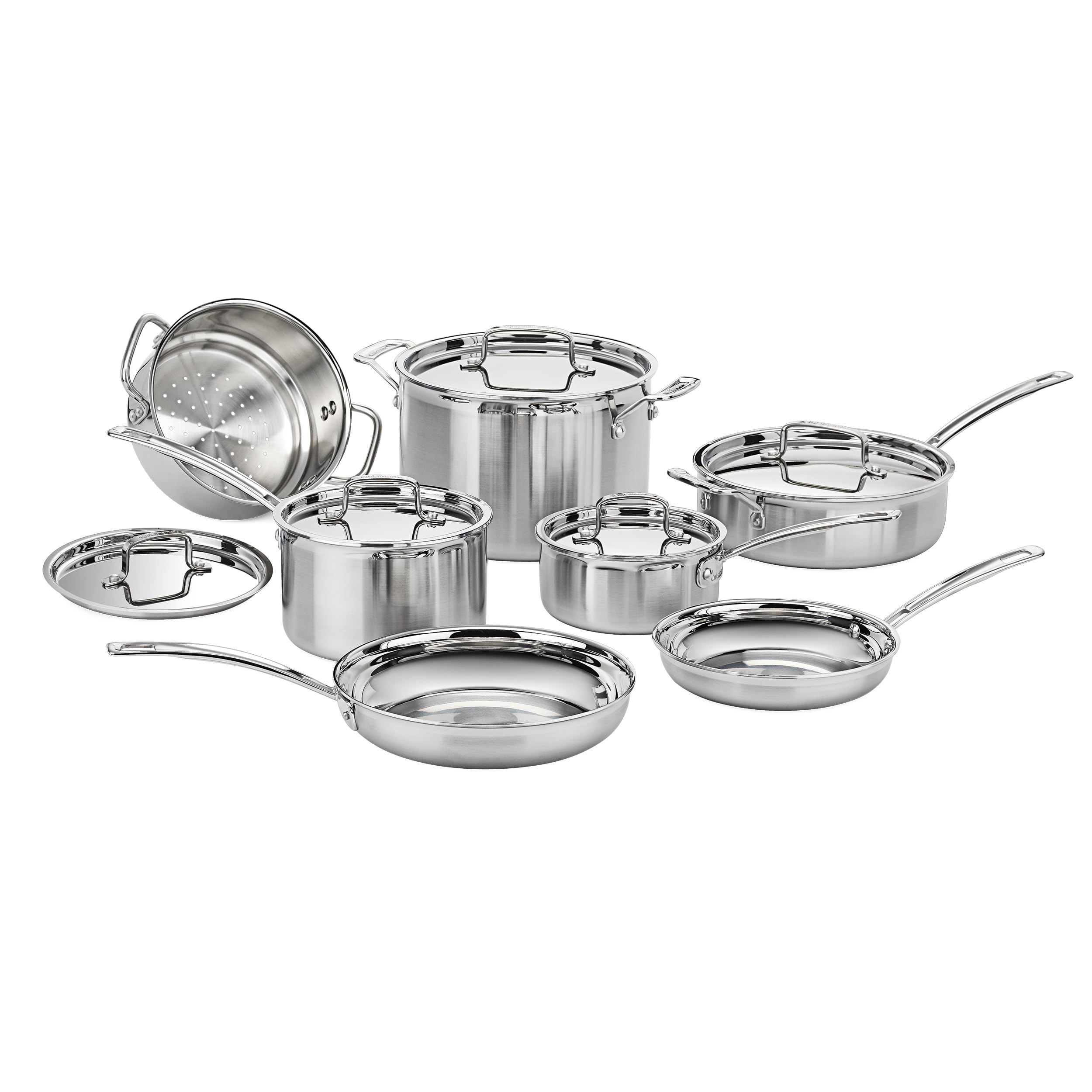 Version 1.0.0 Batería de cocina Cuisinart MultiClad Pro MCPS-12N acero inoxidable triple capa juego de ollas y sartenes 12 piezas