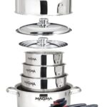 Batería de cocina acero inoxidable Magma Products A10 360L IND juego de utensilios 10 piezas compatible con inducción di