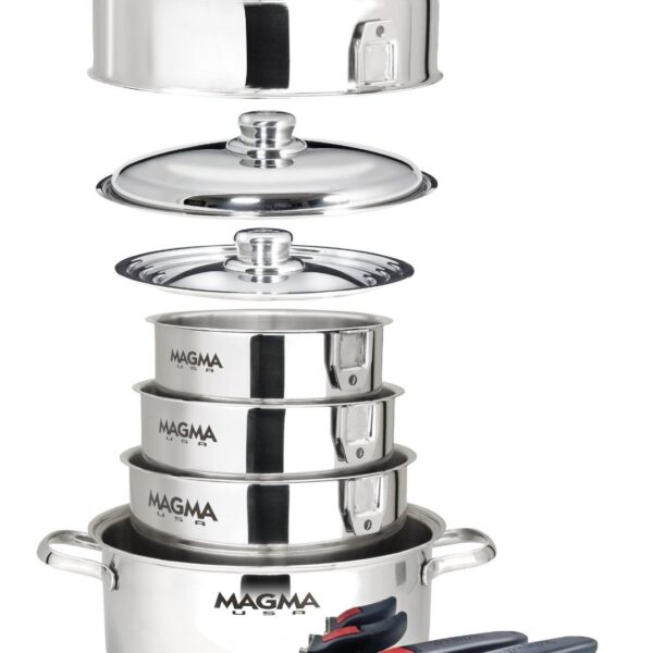 Batería de cocina acero inoxidable Magma Products A10 360L IND juego de utensilios 10 piezas compatible con inducción di