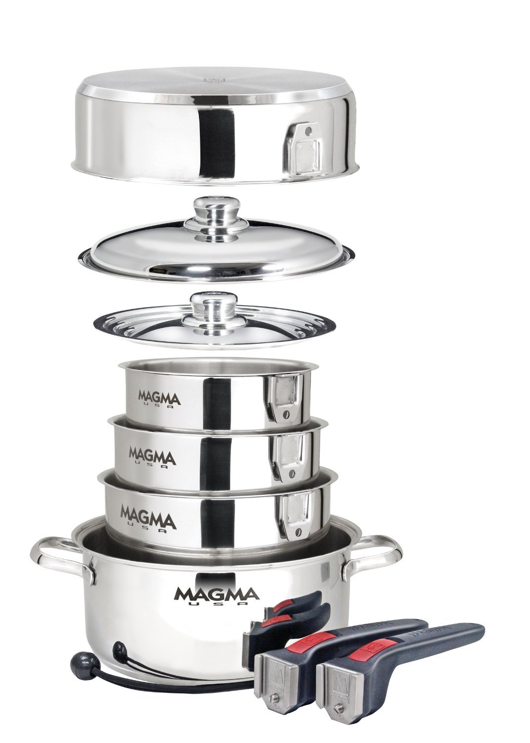 Version 1.0.0 Batería de cocina acero inoxidable Magma Products A10 360L IND juego de utensilios 10 piezas compatible con inducción di