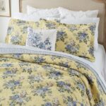 Juego de Colcha Laura Ashley Linley Revman Industries 174625 algodón amarillo floral tamaño King