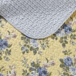Juego de edredon reversible Laura Ashley Revman Industries 174624 algodon talla matrimonial queen color amarillo Linley