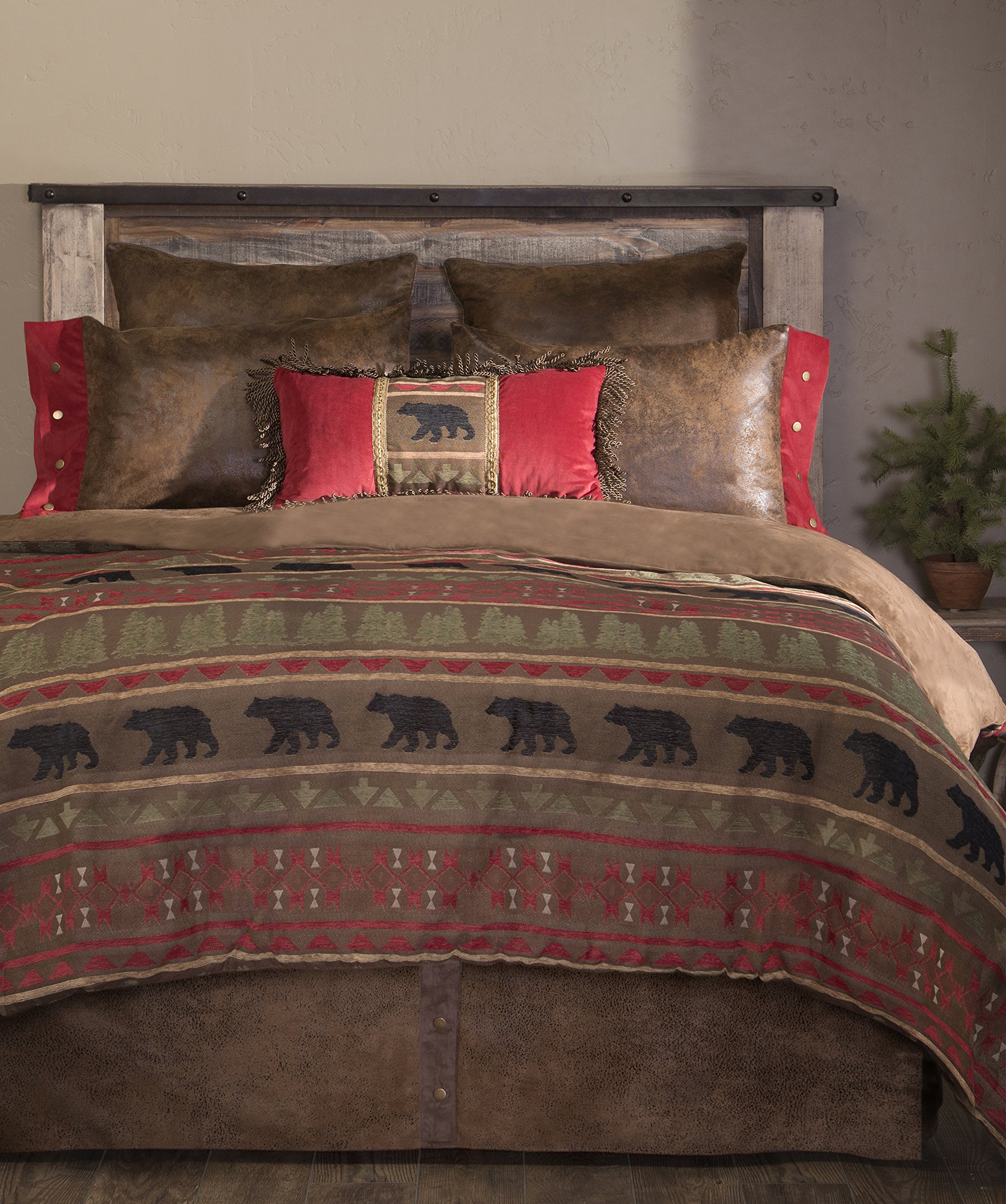 Version 1.0.0 Juego de ropa de cama 5 piezas Carstens Bear Country JB4002-5 tamaño King con edredón fundas de almohada y accesorios