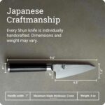 Shun Cutlery - Cuchillo clásico asiático multipreparación de 4.5 pulgadas, auténtico, cuchillo de deshuesado japonés hec