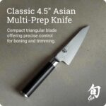 Shun Cutlery - Cuchillo clásico asiático multipreparación de 4.5 pulgadas, auténtico, cuchillo de deshuesado japonés hec