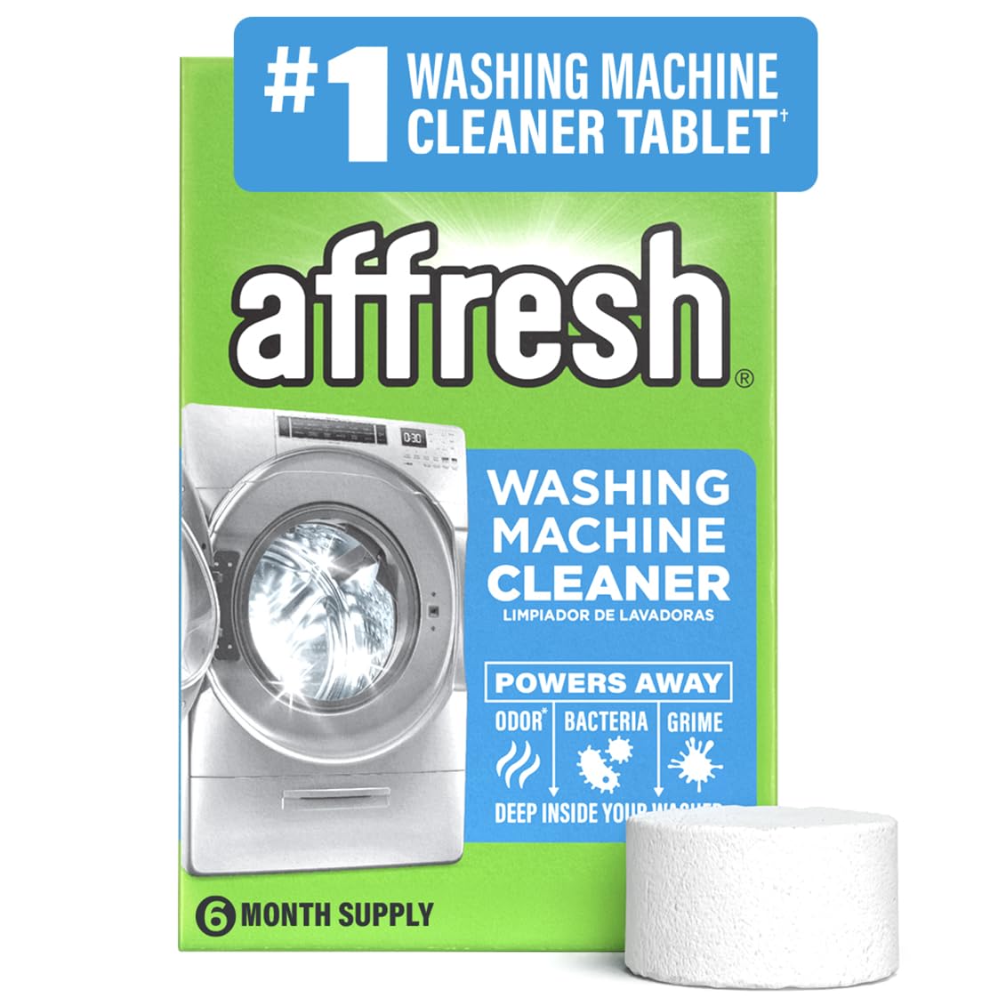 Version 1.0.0 Limpiador para lavadora Affresh Whirlpool W10501250 tabletas efervescentes desinfectantes para mantenimiento profundo 6