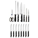 HENCKELS Classic Razor-Sharp - Juego de bloques de cuchillos de 16 piezas, cuchillo de chef, cuchillo de pan, diseño ale