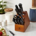 HENCKELS Classic Razor-Sharp - Juego de bloques de cuchillos de 16 piezas, cuchillo de chef, cuchillo de pan, diseño ale