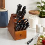 HENCKELS Classic Razor-Sharp - Juego de bloques de cuchillos de 16 piezas, cuchillo de chef, cuchillo de pan, diseño ale