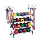 Estante organizador de balones y equipo deportivo S&S Worldwide W5975 con ruedas para almacenamiento interior y exterior