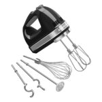 Batidora de Mano KitchenAid KHM926OB 9 velocidades negro ónix 100 vatios accesorios Turbo Beater II ganchos de masa vari
