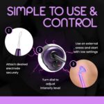 Zeus Deluxe Twilight Violet Wand Kit – Vibrador de varita iluminada con 5 electrodos – Varita violeta de alta frecuencia