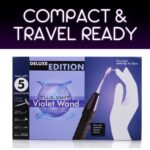 Zeus Deluxe Twilight Violet Wand Kit – Vibrador de varita iluminada con 5 electrodos – Varita violeta de alta frecuencia