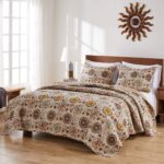 Juego de edredón reversible Andorra Greenland Home Fashions GL-1304AMSK 100% algodón talla King California King 3 piezas