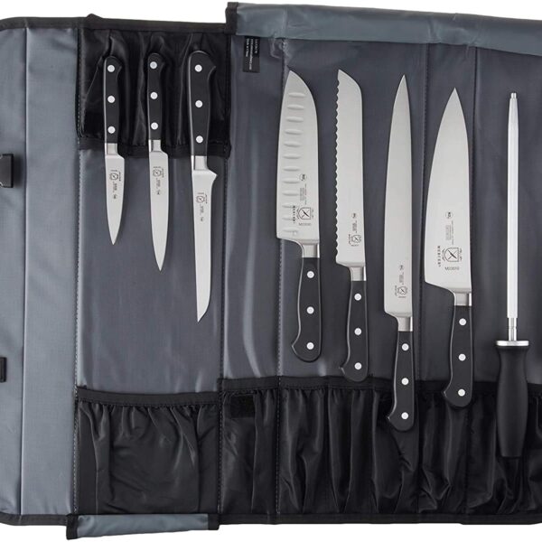 Mercer Culinary Juego de cuchillos forjados Renaissance de 10 piezas, Negro