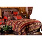 Juego de edredon Carstens Cimarron Suroeste JB1702-5 tamaño King color marron rojo beige