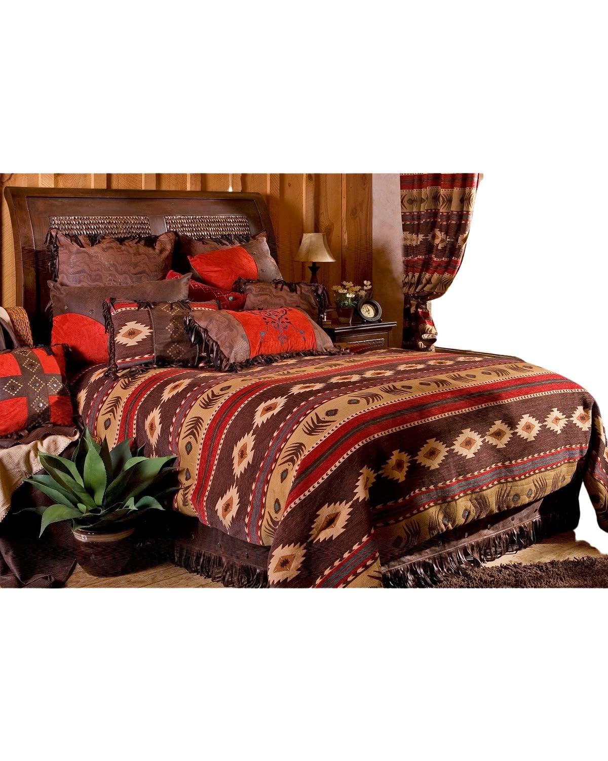 Version 1.0.0 Juego de edredon Carstens Cimarron Suroeste JB1702-5 tamaño King color marron rojo beige