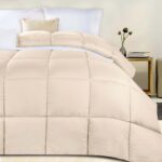 Cobertor para Todas las Estaciones Home City COMFORTER KG ST-CR Rayas Anchas King Crema