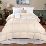 Cobertor para Todas las Estaciones Home City COMFORTER KG ST-CR Rayas Anchas King Crema