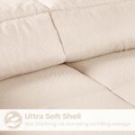 Cobertor para Todas las Estaciones Home City COMFORTER KG ST-CR Rayas Anchas King Crema