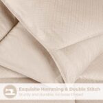 Cobertor para Todas las Estaciones Home City COMFORTER KG ST-CR Rayas Anchas King Crema