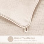 Cobertor para Todas las Estaciones Home City COMFORTER KG ST-CR Rayas Anchas King Crema
