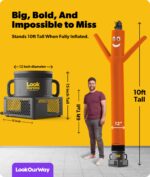LookOurWay Air Dancers Wacky Waving Conjunto de Hombre Tubo Inflable - Hombre Danzante Inflable de 10 Pies de Alto con S