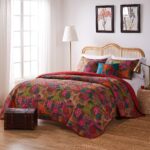 Juego de cama reversible acolchado Greenland Home Fashions Jewel Kantha GL-1304WBSK 100% algodón King California King 5