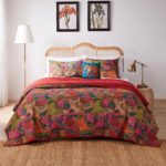 Juego de cama reversible acolchado Greenland Home Fashions Jewel Kantha GL-1304WBSK 100% algodón King California King 5