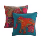Juego de cama reversible acolchado Greenland Home Fashions Jewel Kantha GL-1304WBSK 100% algodón King California King 5