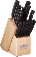 Cuisinart Classic Triple Rivet Juego de cuchillos (16 piezas), Juego de bloque para cuchillos, 15 piezas C77TR-15P